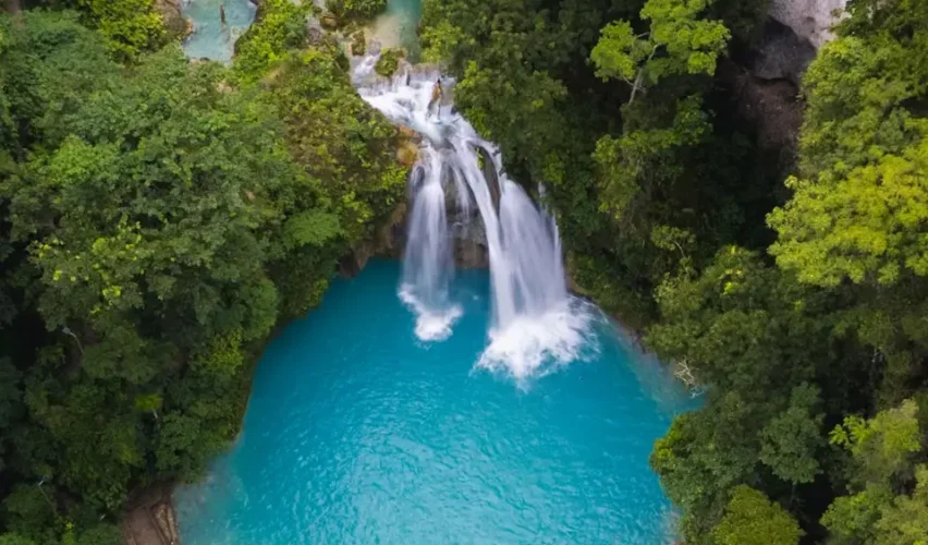 Turquoise Kawasan Falls Cebu Philippines with natural pool and canyoneering adven